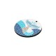 Wooden Pendant Round with Mermaid Tail & Waves 50mm