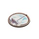 Pendentif rond en bois avec Bateau et Coquillages 60 mm