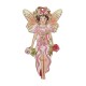 Wooden Pendant Fairy with Rose Flowers 44x80mm