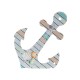 Wooden Decorative Anchor with Shells & Starfish 110x140mm/20mm Ø4mm