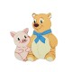 Ciondolo in Legno con Orso e Maiale 59X63 mm