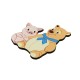 Ciondolo in Legno con Orso e Maiale 59X63 mm