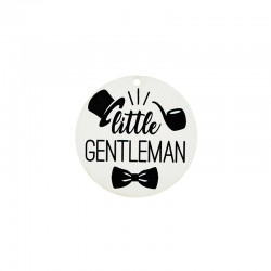 Ciondolo Rotondo in Legno Little Gentleman 50 mm