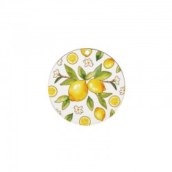 Pendentif rond en bois avec Citrons 50 mm