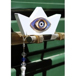 Pendentif en bois « Evil Eye » 45 x 35 mm