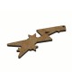 Ciondolo in Legno Chitarra con Fulmine e Stella 28X80 mm