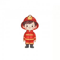 Ciondolo in Legno Boy Fireman 38X72 mm