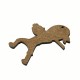 Pendentif en bois Garçon Ninja 58 x 70 mm