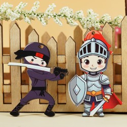 Ξύλινο Μοτίφ Αγόρι Ιππότης 50x80mm