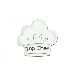 Pendentif en bois « Top Chef » 60 x 55 mm