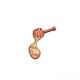 Ciondolo in Legno con Miele 38X52 mm e Ciambella 50X38 mm (2 Pezzi/Set)