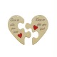 Colgante de Madera con Rompecabezas de Corazón «Άλλο Μισό» 66 x 59 mm (2 Unidades/Juego)