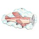 Colgante de Madera con Nube y Avión 80 x 46 mm