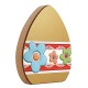 Huevo Decorativo de Madera con Flores 160 x 134 mm