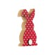 Lapin Décoratif en bois à pois 160 x 134 mm