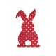 Lapin Décoratif en bois à pois 160 x 134 mm