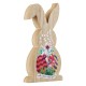 Lapin Décoratif en bois « Hello Easter » avec œufs 200 x 120 mm