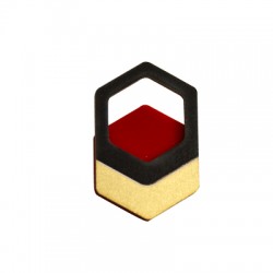 Wooden and Plexi Acrylic Pendant Geometric 29x45mm