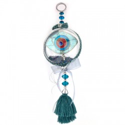 Pendentif en bois « Mauvais œil » avec 2 Trous 69 x 49 mm