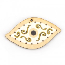 Pendentif en bois œil Maléfique 80 x 45 mm