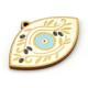 Pendentif en bois œil avec Olives 60 x 35 mm
