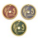 Wooden Pendant Round Coin "5 ΛΕΠΤΑ" 35mm