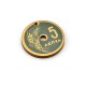 Colgante de Madera con Moneda Redonda «5 Λεπτα» 35 mm