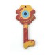 Wooden Pendant Key with Clover & Evil Eye "SUCCESS"35x80mm