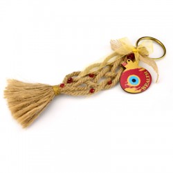 Pendentif en bois Grenade « Richesse » avec œil Maléfique 56 x 65 mm