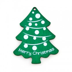 Pendentif en bois en Forme D'Arbre de Noël 58 x 75 mm