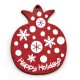 Pendentif en bois Grenade avec Flocon de Neige 43 x 55 mm