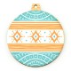 Pendentif en bois Boule de Noël 58 x 65 mm