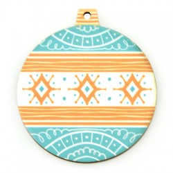 Pendentif en bois Boule de Noël 58 x 65 mm