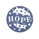 Pendentif rond en bois « HOPE » avec Étoiles 65 mm