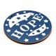 Wooden Pendant Round "HOPE" with Stars 65mm