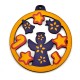 Pendentif rond en bois avec ange 72 mm