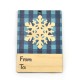 Wooden Pendant Card "From - To" with Snowflake 60x85mm