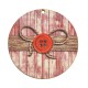 Pendentif rond en bois avec nœud et Bouton 65 mm