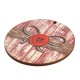 Wooden Pendant Round with Bow & Button 65mm
