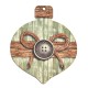 Pendentif en bois Boule avec nœud et Bouton 65 mm