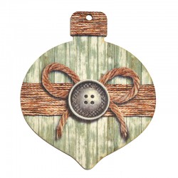 Pendentif en bois Boule avec nœud et Bouton 65 mm