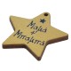 Colgante de Madera con Estrella «Μαμά Μπαμπάς» 35 x 39 mm