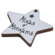 Wooden Pendant Star "Μαμά Μπαμπάς" 35x39mm