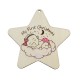 Pendentif en bois Étoile « Premier Noël » avec Petite Fille 72 x 68 mm
