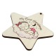 Wooden Pendant Star “First Christmas” with Girl 72x68mm
