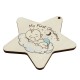 Pendentif en bois Étoile « Premier Noël » avec Garçon 72 x 68 mm