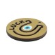 Wooden with Plexi Acrylic Pendant Round with Evil Eye "LUCK" 45mm