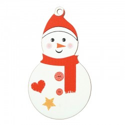 Pendentif de Noël en bois avec cœur 33 x 59 mm