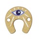 Wooden Connector Horseshoe with Evil Eye 15mm