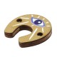 Wooden Connector Horseshoe with Evil Eye 15mm